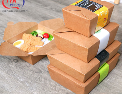 Hộp giấy kraft 700ml - nắp gài chéo